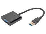 Adaptor USB A la VGA DIGITUS 0,15m USB 3.2 negru Full HD 1080p