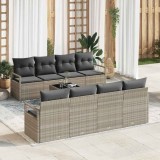vidaXL Set de canapele pentru grădină 9 pcs Gri deschis și gri &icirc;nchis 3354981