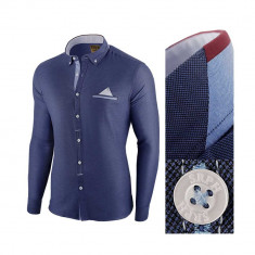 Camasa pentru barbati, bleumarin, slim fit - Leon Classic foto