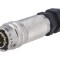 Conector circular pe cablu 6 pini 7,5A aurit