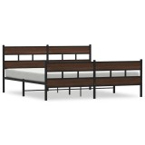 Cumpara ieftin Cadru de pat metalic fara saltea, stejar maro, 183x213 cm