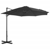 Umbrelă suspendată cu st&acirc;lp din aluminiu, antracit, 300 cm, vidaXL