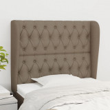 Tablie de pat cu aripioare gri taupe 103x23x118/128 cm textil GartenMobel Dekor, vidaXL