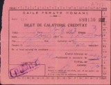 A262 Bilet de călătorie creditat, 1943, CFR