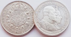 304 Suedia 2 kronor 1907 Oscar II (Golden Wedding) km 776 argint