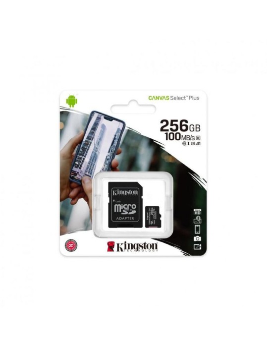 Card de memorie Kingston Canvas Select Plus microSDHC 256GB, Class 10, 100/85MB/s + Adaptor + Ambalaj Retail