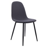 Scaun bucatarie/living, Artool, Dart, catifea, metal, gri si negru, 43x39x87 cm, Leobert