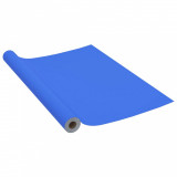 Folie mobilier autoadeziva, albastru extralucios, 500x90cm, PVC