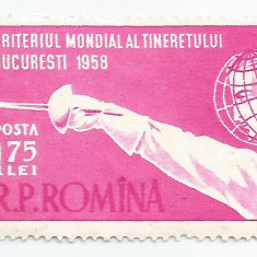 România, LP 453/1958, Criteriul Mondial al Tineretului la Scrimă, MNH