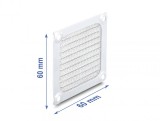 Grilaj pentru ventilator 60 x 60 mm aluminiu cu plasa din otel inoxidabil, Delock 67455