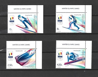 ROMANIA 2018 - JO DE IARNA PYEONGCHANG, TABS IN LIMBA ENGLEZA, MNH - LP 2180 foto