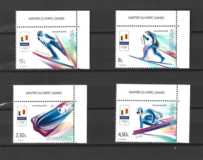 ROMANIA 2018 - JO DE IARNA PYEONGCHANG, TABS IN LIMBA ENGLEZA, MNH - LP 2180
