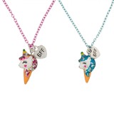 Set Coliere Copii, Model Unicorn &Icirc;nghețată, 2 Bucăți, Multicolor
