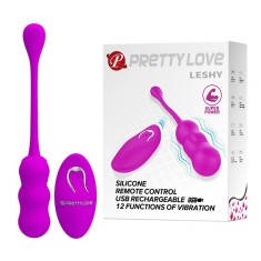 Ou Vibrator Pretty Love Leshy, 12 Moduri Vibratii, Silicon, USB, Mov