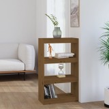 VidaXL Bibliotecă/Separator cameră, maro miere 60x30x103,5 cm lemn pin