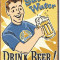 Placa metalica - Save Water - Drink Beer - 30x40 cm