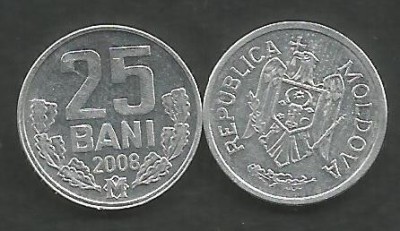MOLDOVA 25 BANI 2008 [01] XF++ foto