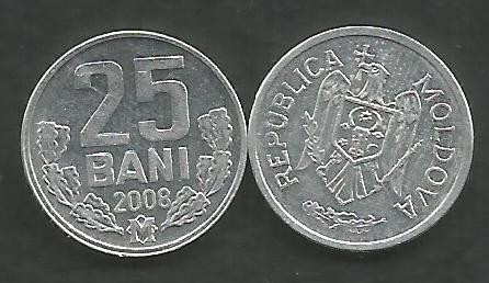 MOLDOVA 25 BANI 2008 [01] XF++