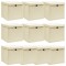 vidaXL Cutii depozitare cu capace 10 buc. crem, 32x32x32 cm, textil 288360