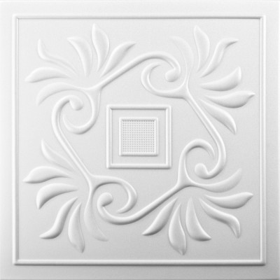 Tavan fals decorativ, polistiren extrudat, 0859, clasic, alb, 50 x 50 x 0.4 cm foto