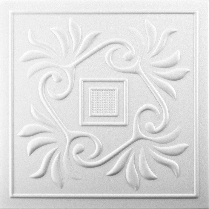 Tavan fals decorativ, polistiren extrudat, 0859, clasic, alb, 50 x 50 x 0.4 cm