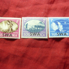 Serie mica SWA 1945 supratipar pe South si Suid Africa ,Pacea ,3val
