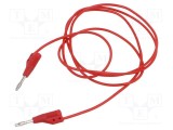 Cablu de măsurare Hirschmann 60V DC 30V AC 6A 1m cu soclu axial 2mm roșu