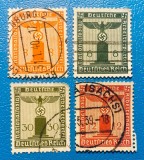 Germania Reich 1937-1939 Congresul Partidului NSDAP N&uuml;rnberg Lot 4 Timbre Ștampilate Datate - OREF1