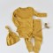 Set 3 piese: body cu maneca lunga, pantaloni lungi si caciulita din bumbac organic si modal - Sofran, BabyCosy (Marime: 9-12 lun