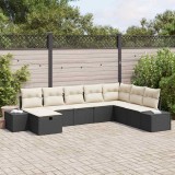 VidaXL Set de canapele pentru grădină 8 pcs Negru 55 x 62 x 69 cm