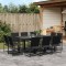 vidaXL Set mobilier de grădină, 11 piese, negru, textilenă 3295124