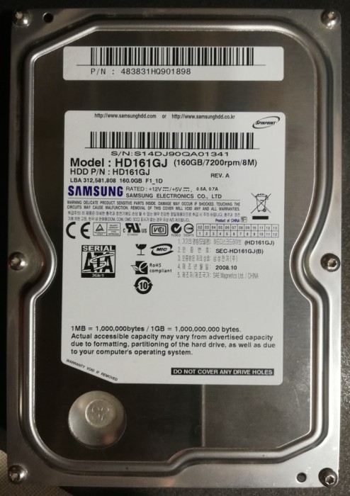 Hard 3,5 inch - Samsung Sata 2 - 160 gb - 548 zile de functionare