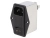 Conector Alimentare AC ROXBURGH EMC C14, 4A, 250V AC, cu Filtru si Siguranta, Montare Panou