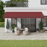 vidaXL Copertina retractabilă automat cu LED-uri, vișiniu, 600x350 cm 3215013