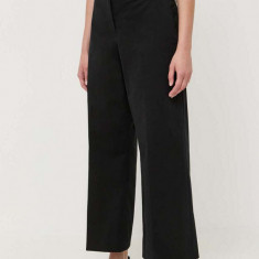 Weekend Max Mara pantaloni femei, culoarea negru, lat, high waist