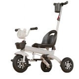 Tricicleta multifunctionala pentru Copii, Flippy, Pliabila de Tip Impingere, Scaun cu Functie Sezut si Culcat, Ghidon cu Cos Lumini si Muzica, Suport