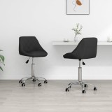 VidaXL Scaune de bucătărie pivotante, 2 buc. negru, piele ecologică