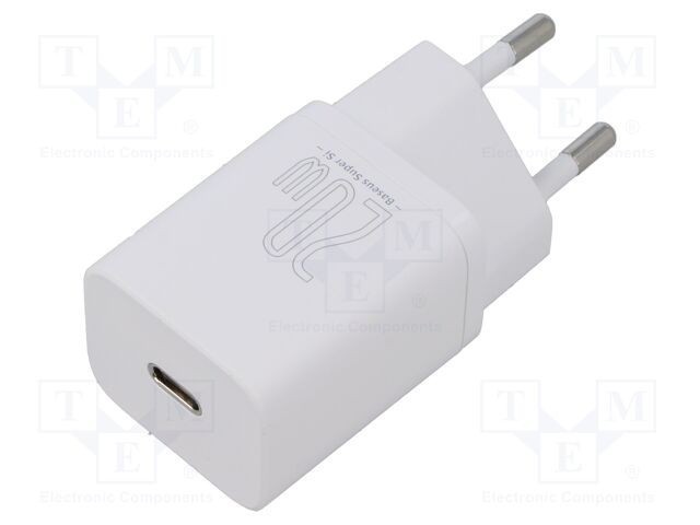 BASEUS Alimentator pulsatoriu 5-9V 20W USB-C alb