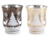 Cumpara ieftin Set 6 candele Craciun sticla auriu maro 8.5x11 cm