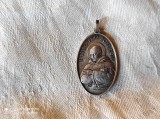 MEDALION SFANTUL BRUNO foarte VECHI de colectie UNIC patina MINUNATA exceptional