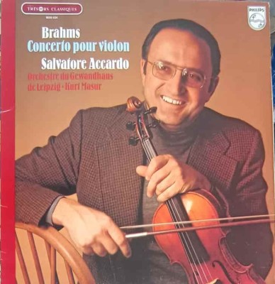 Disc vinil, LP. Violin Concerto In D, Op. 77-Brahms, Salvatore Accardo, Gewandhausorchester Leipzig Conduct-242642 foto