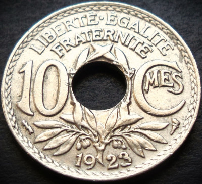 Moneda istorica 10 CENTIMES - FRANTA, anul 1923 * cod 3621 foto