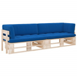 Canapea din paleti cu 2 locuri, cu perne, lemn pin tratat GartenMobel Dekor, vidaXL