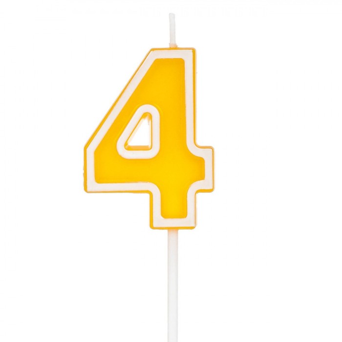 Lum&acirc;nare Aniversară Număr, Galben Pastel, 5 cm