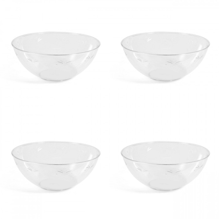 Set boluri, 4 piese, 1.5 L, Plastic, Transparent natur