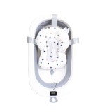 Cadita pliabila pentru bebelusi cu termostat si pernuta, gri, dimensiuni 75x45 cm