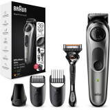 Aparat de tuns barba Braun Beard Trimmer BT5360, Wet&amp;amp;Dry, buton rotativ de precizie, 39 de setari pentru lungime, 1 cap de tundere, 2 piepteni, 1