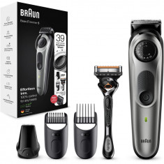 Aparat de tuns barba Braun Beard Trimmer BT5360, Wet&amp;Dry, buton rotativ de precizie, 39 de setari pentru lungime, 1 cap de tundere, 2 piepteni, 1