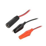 Conexiune adaptor 5.5x2.1mm mama - iesire clema crocodil izolata 30cm CELLEVIA POWER CABLE-1/CL