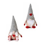 Set 2 figurine Mos Craciun si Craciunita textil multicolor III cm 8x7x19 H